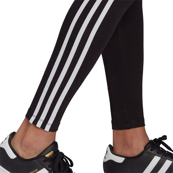 Calça Legging Adidas 3 Stripes Color Block Feminina Preta - FutFanatics