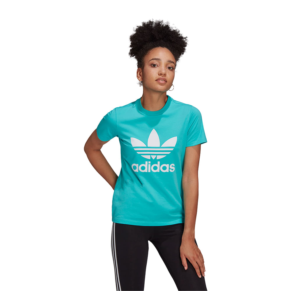 camiseta adidas trefoil feminina