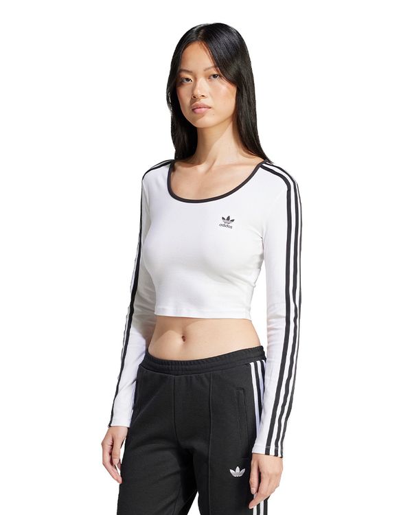 Camiseta adidas Cropped Adicolor 3 Listras Feminina - PPP