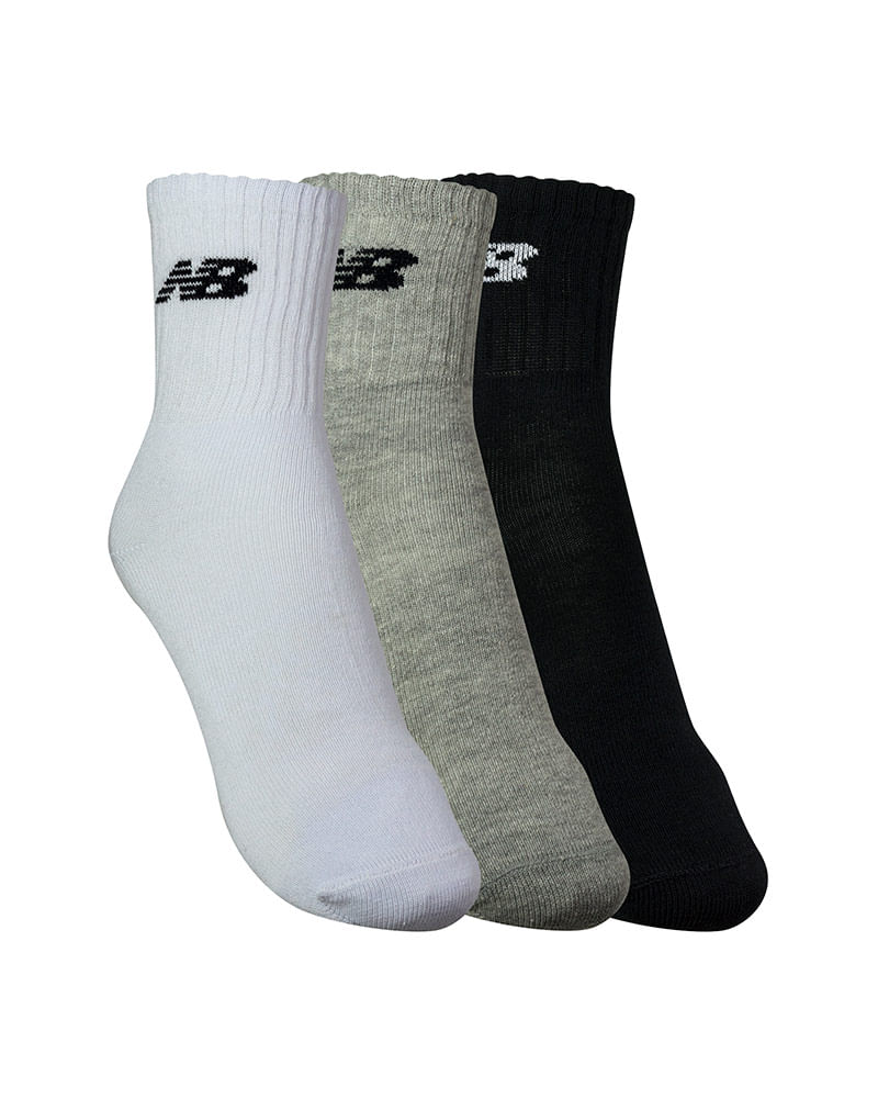 Meia New Balance 3 Pares Cano Longo Unissex