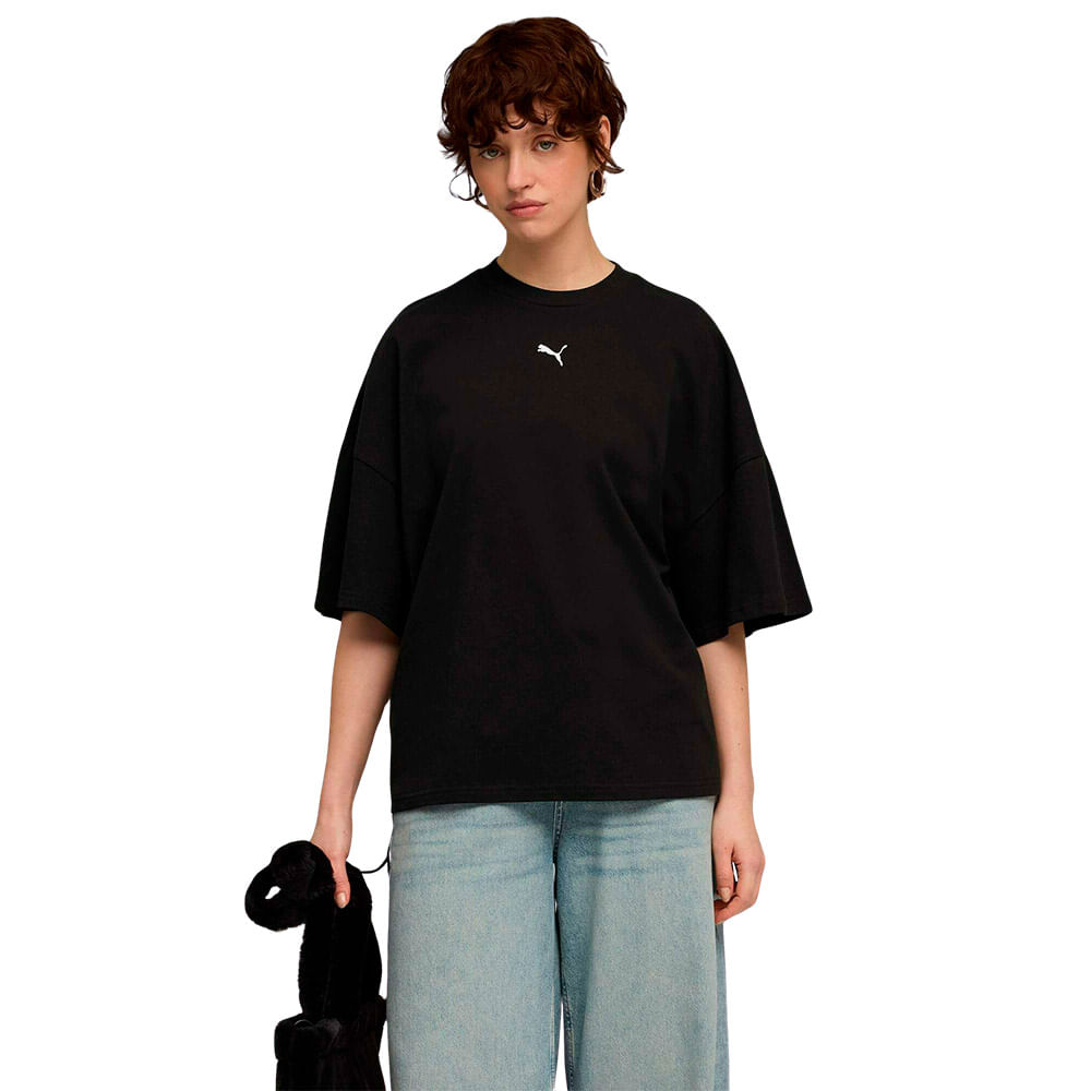 Camiseta Puma Dare To Oversized Ruched Feminina - Camiseta Puma Dare To Oversized Ruched Feminina - PP