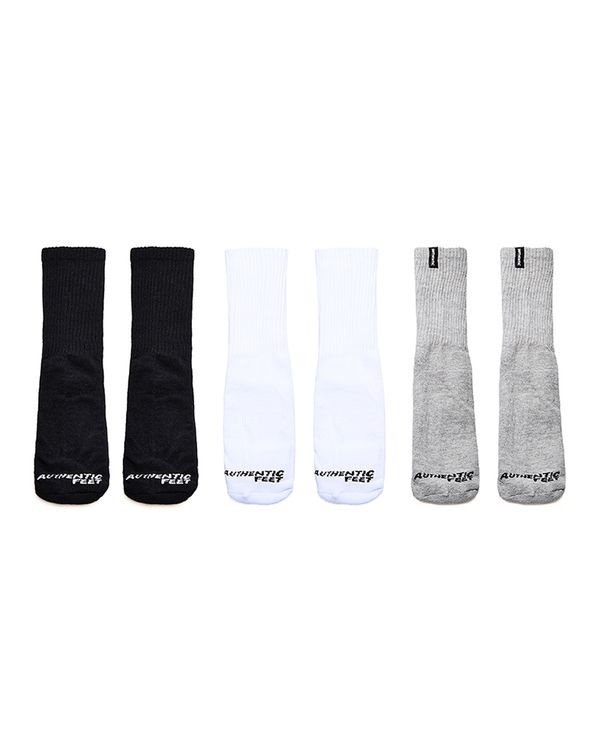 Meia Authentic Feet Kit 3 Cano Longo Unissex - 33 a 38